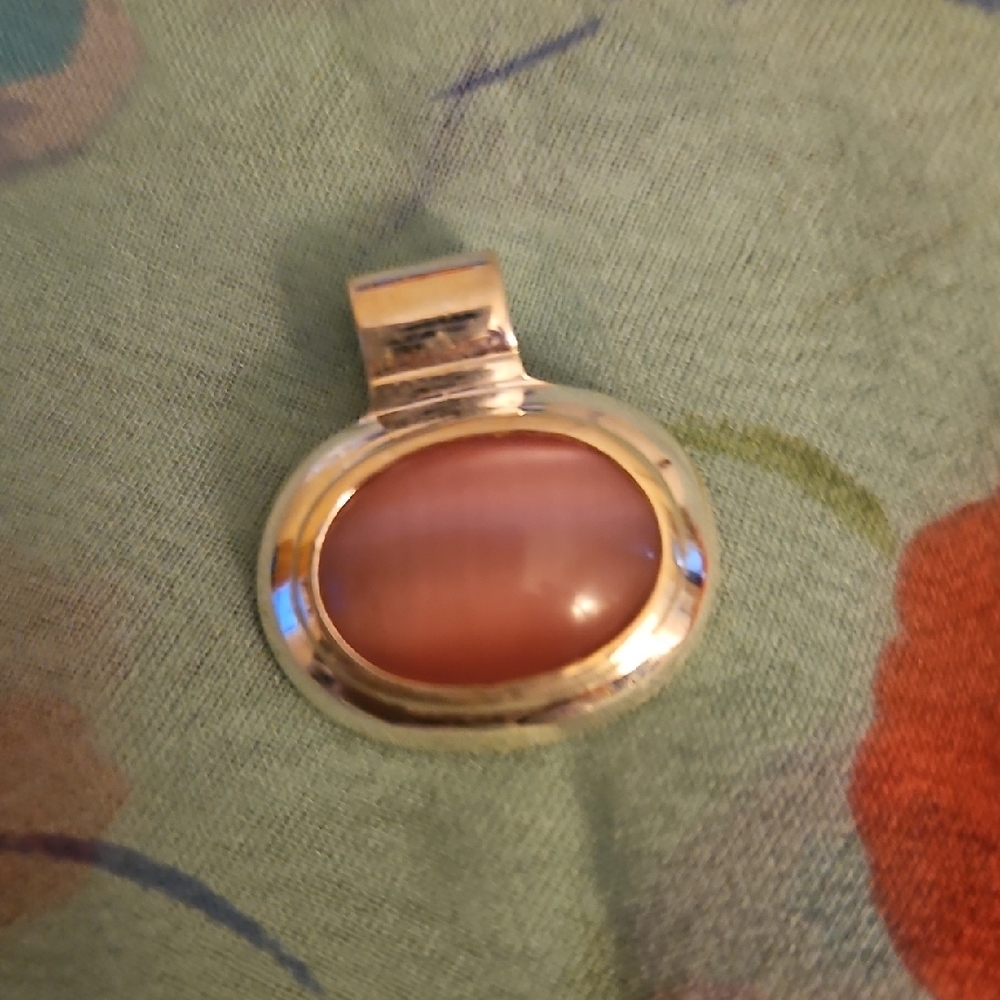 STERLING SILVER Cats Eye PENDANT...NWOT